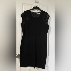 Reitmans Elegant Black Lace Sleeve Dress Size Large